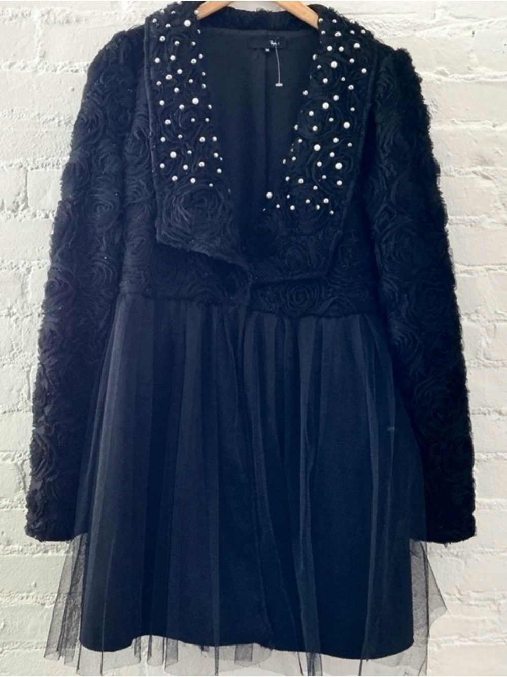 Anthropologie Ryu Whimsigoth Tulle Jacket Dress Dark Romantic Fairy Goth Black M